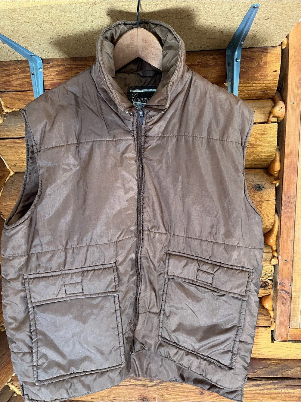 Men's Sz L Vintage brown outdoor Vest 70’s or 80’s